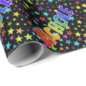 Rainbow Vorname "NICHOLE" + Sterne Geschenkpapier (Rolleneckpunkt)