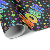 Rainbow Vorname "NOAH" + Sterne Geschenkpapier (Rolleneckpunkt)