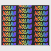 Rainbow Vorname "NOLAN"; Fun & Colorful Geschenkpapier (Flach)