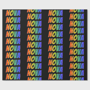 Rainbow Vorname "NOVA"; Fun & Colorful Geschenkpapier