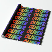 Rainbow Vorname "OLIVER"; Fun & Colorful Geschenkpapier (Ungerollt)