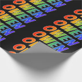 Rainbow Vorname "OWEN"; Fun & Colorful Geschenkpapier (Ecke)