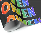 Rainbow Vorname "OWEN"; Fun & Colorful Geschenkpapier (Rolleneckpunkt)