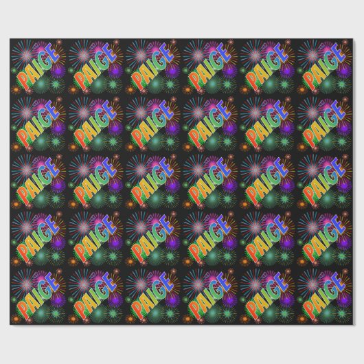 Rainbow Vorname "PAIGE" + Feuerwerke Geschenkpapier (Flach)