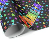 Rainbow Vorname "PAMELA" + Sterne Geschenkpapier (Rolleneckpunkt)