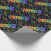 Rainbow Vorname "PATRICK" + Sterne Geschenkpapier (Ecke)