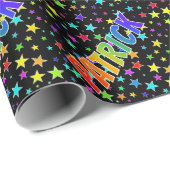 Rainbow Vorname "PATRICK" + Sterne Geschenkpapier (Rolleneckpunkt)