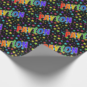 Rainbow Vorname "PAYTON" + Sterne Geschenkpapier