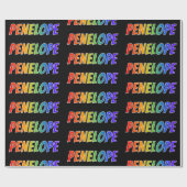 Rainbow Vorname "PENELOPE"; Fun & Colorful Geschenkpapier (Flach)