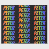 Rainbow Vorname "PETER"; Fun & Colorful Geschenkpapier (Flach)