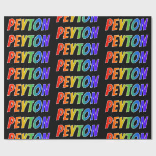 Rainbow Vorname "PEYTON"; Fun & Colorful Geschenkpapier
