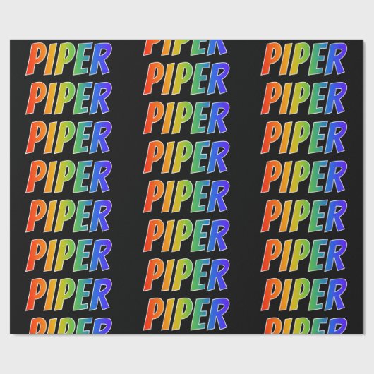Rainbow Vorname "PIPER"; Fun & Colorful Geschenkpapier (Flach)