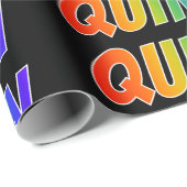 Rainbow Vorname "QUINN"; Fun & Colorful Geschenkpapier (Rolleneckpunkt)