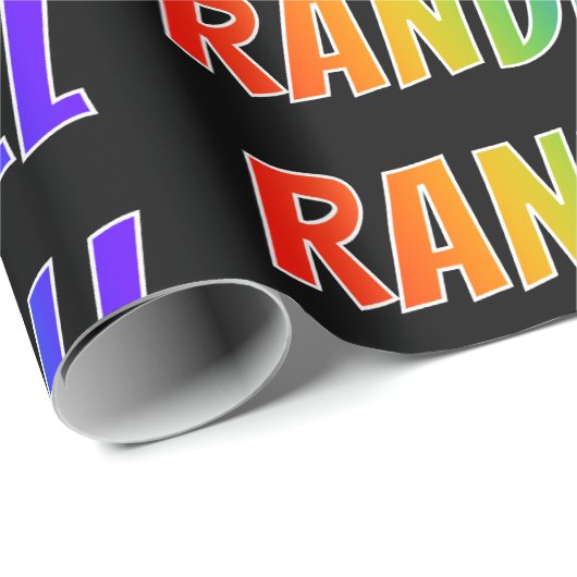 Rainbow Vorname "RANDALL"; Fun & Colorful Geschenkpapier (Rolleneckpunkt)