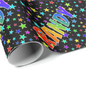 Rainbow Vorname "RANDY" + Sterne Geschenkpapier (Rolleneckpunkt)