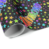 Rainbow Vorname "RAYMOND" + Sterne Geschenkpapier (Rolleneckpunkt)