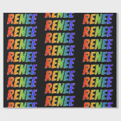 Rainbow Vorname "RENEE"; Fun & Colorful Geschenkpapier (Flach)