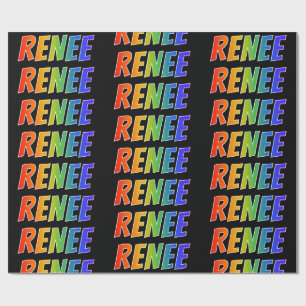 Rainbow Vorname "RENEE"; Fun & Colorful Geschenkpapier