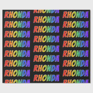 Rainbow Vorname "RHONDA"; Fun & Colorful Geschenkpapier