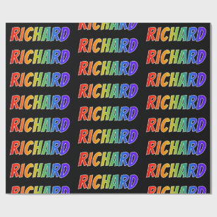 Rainbow Vorname "RICHARD"; Fun & Colorful Geschenkpapier