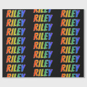 Rainbow Vorname "RILEY"; Fun & Colorful Geschenkpapier (Flach)