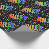 Rainbow Vorname "RILEY" + Sterne Geschenkpapier (Ecke)