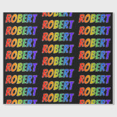Rainbow Vorname "ROBERT"; Fun & Colorful Geschenkpapier (Flach)