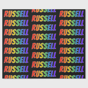 Rainbow Vorname "RUSSELL"; Fun & Colorful Geschenkpapier