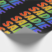 Rainbow Vorname "SADIE"; Fun & Colorful Geschenkpapier (Ecke)