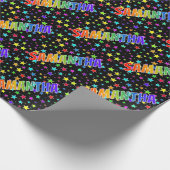 Rainbow Vorname "SAMANTHA" + Sterne Geschenkpapier (Ecke)