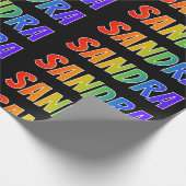 Rainbow Vorname "SANDRA"; Fun & Colorful Geschenkpapier (Ecke)