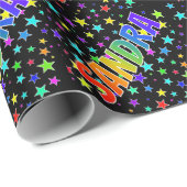 Rainbow Vorname "SANDRA" + Sterne Geschenkpapier (Rolleneckpunkt)