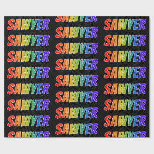 Rainbow Vorname "SAWYER"; Fun & Colorful Geschenkpapier