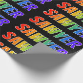 Rainbow Vorname "SAWYER"; Fun & Colorful Geschenkpapier (Ecke)