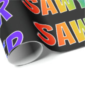 Rainbow Vorname "SAWYER"; Fun & Colorful Geschenkpapier (Rolleneckpunkt)
