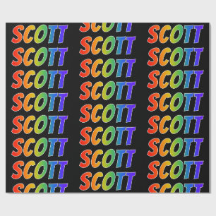 Rainbow Vorname "SCOTT"; Spaß und Farben Geschenkpapier