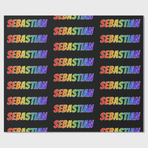 Rainbow Vorname "SEBASTIAN"; Spaß und Farben Geschenkpapier