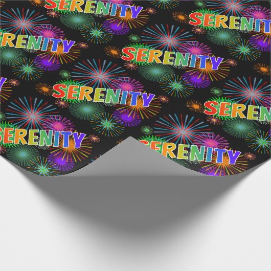 Rainbow Vorname "SERENITY" + Feuerwerk Geschenkpapier (Ecke)