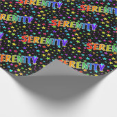 Rainbow Vorname "SERENITY" + Sterne Geschenkpapier (Ecke)