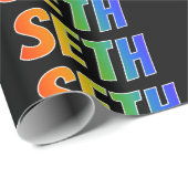 Rainbow Vorname "SETH"; Fun & Colorful Geschenkpapier (Rolleneckpunkt)