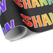 Rainbow Vorname "SHANNON"; Fun & Colorful Geschenkpapier (Rolleneckpunkt)