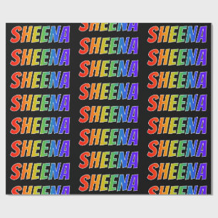 Rainbow Vorname "SHEENA"; Fun & Colorful Geschenkpapier