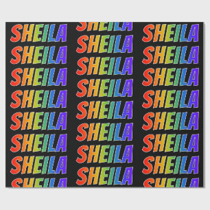 Rainbow Vorname "SHEILA"; Fun & Colorful Geschenkpapier