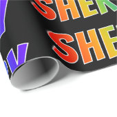Rainbow Vorname "SHERRY"; Spaß und Farben Geschenkpapier (Rolleneckpunkt)