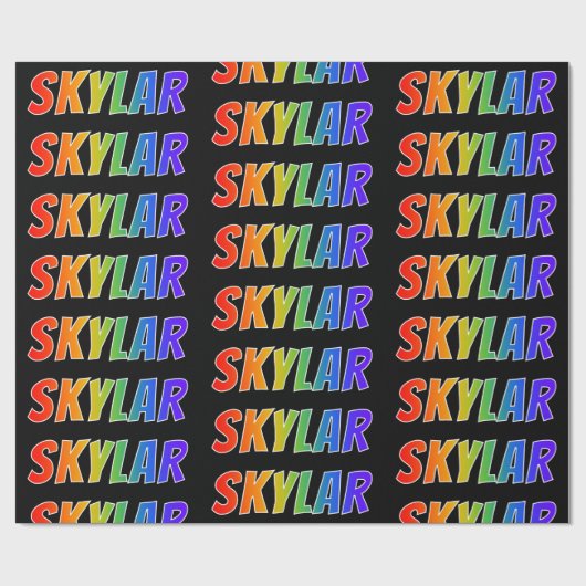 Rainbow Vorname "SKYLAR"; Fun & Colorful Geschenkpapier (Flach)