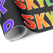 Rainbow Vorname "SKYLAR"; Fun & Colorful Geschenkpapier (Rolleneckpunkt)