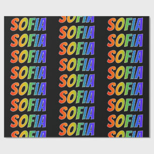 Rainbow Vorname "SOFIA"; Fun & Colorful Geschenkpapier