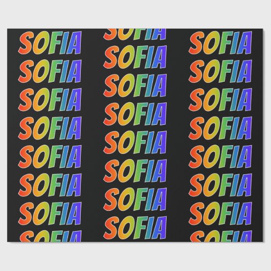 Rainbow Vorname "SOFIA"; Fun & Colorful Geschenkpapier (Flach)
