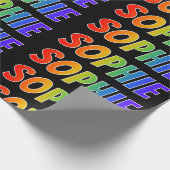 Rainbow Vorname "SOPHIE"; Fun & Colorful Geschenkpapier (Ecke)