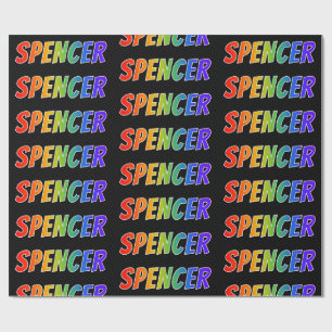 Rainbow Vorname "SPENCER"; Spaß und Farben Geschenkpapier